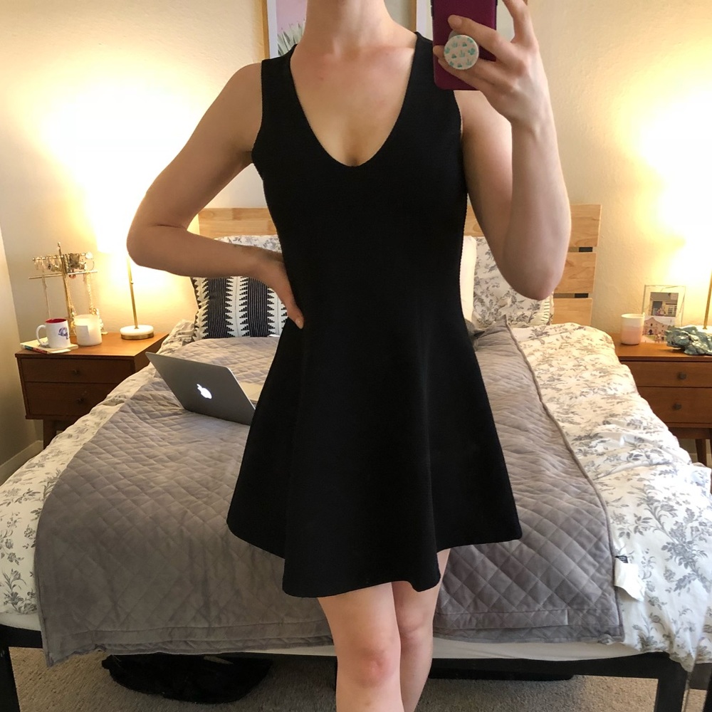 Forever 21 black fit n flare dress medium